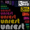 UNREST and Teenbeat window stickers